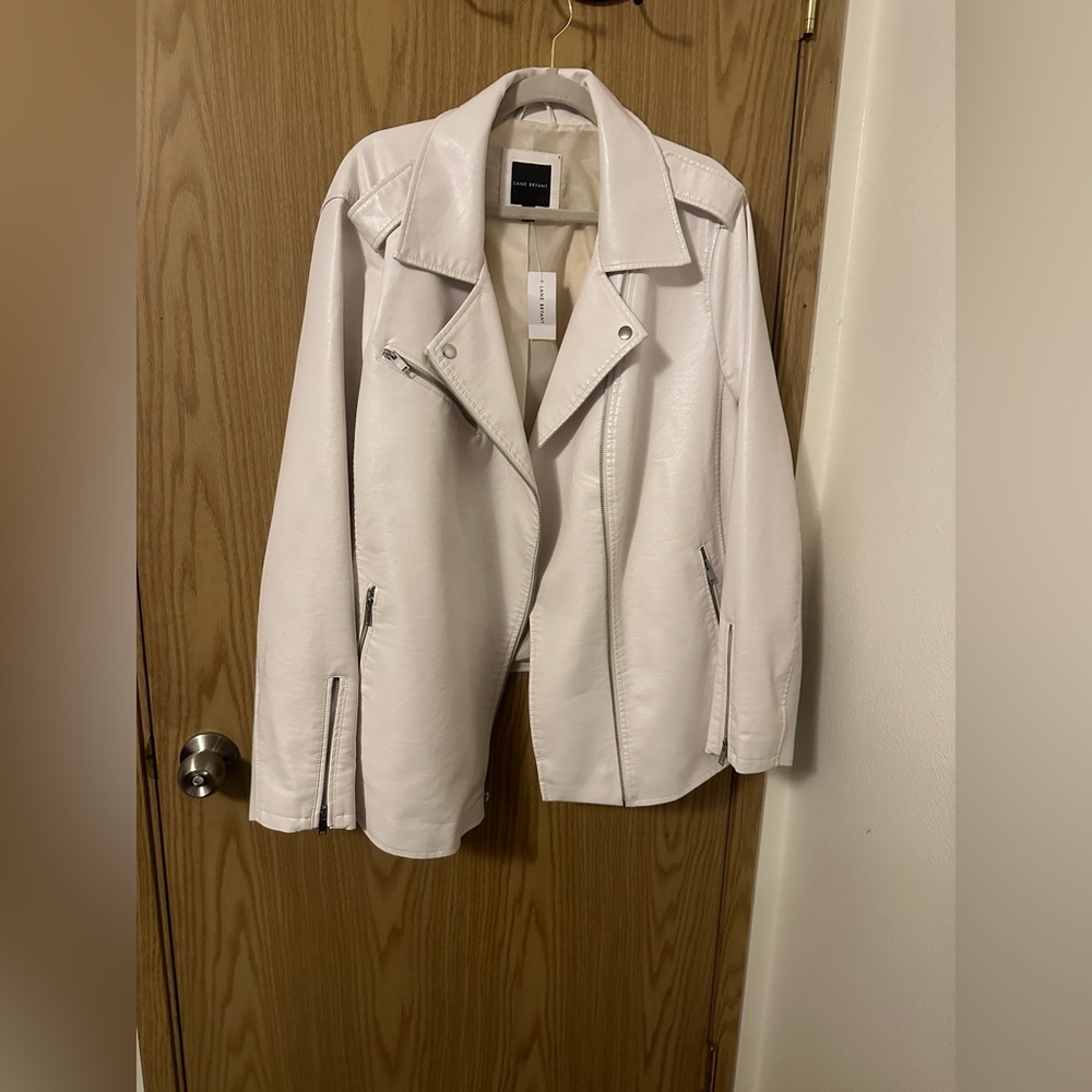 White faux leather jacket